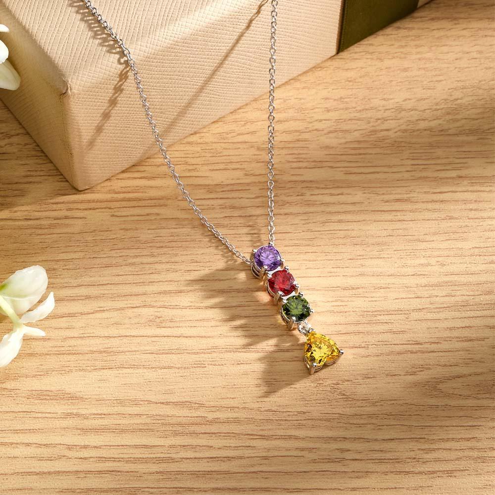 Encantador Collar Combinado Con Piedra Natal Con Un Colgante De Piedra Natal En Forma De Corazón, Joyería, Regalos Del Día De San Valentín - soufeeles