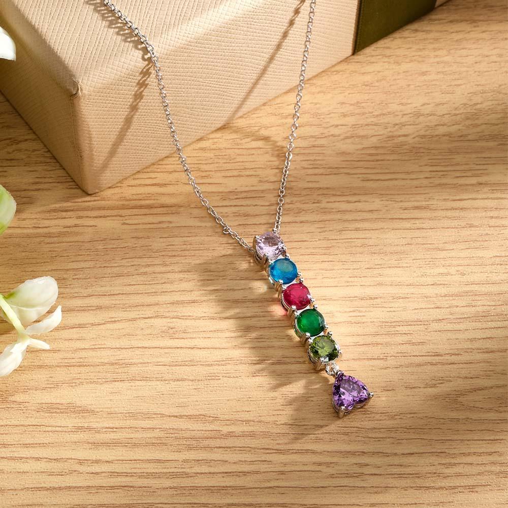 Encantador Collar Combinado Con Piedra Natal Con Un Colgante De Piedra Natal En Forma De Corazón, Joyería, Regalos Del Día De San Valentín - soufeeles