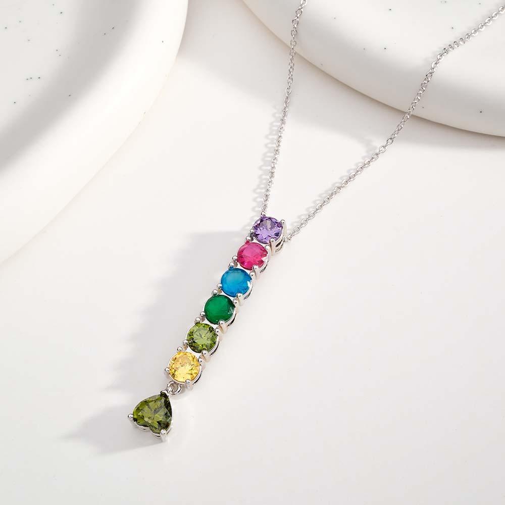 Encantador Collar Combinado Con Piedra Natal Con Un Colgante De Piedra Natal En Forma De Corazón, Joyería, Regalos Del Día De San Valentín - soufeeles