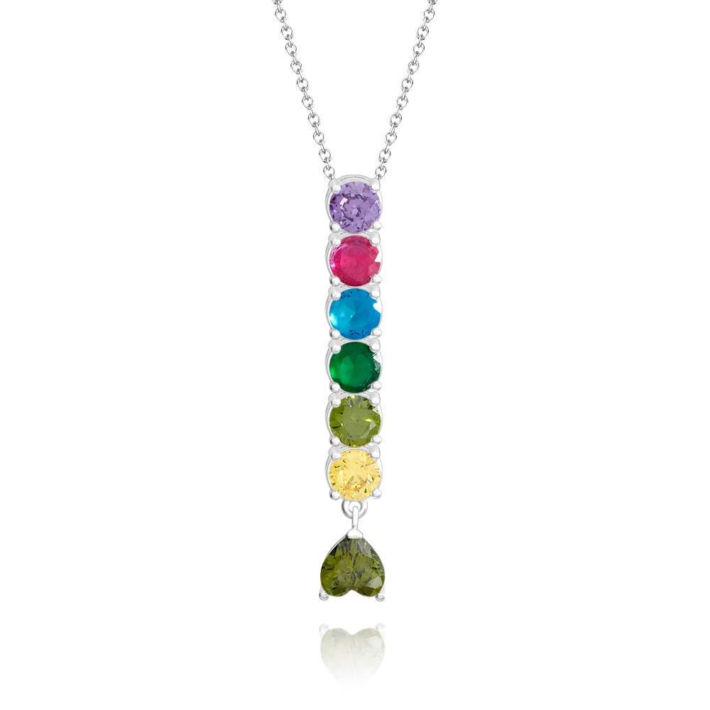 Encantador Collar Combinado Con Piedra Natal Con Un Colgante De Piedra Natal En Forma De Corazón, Joyería, Regalos Del Día De San Valentín - soufeeles