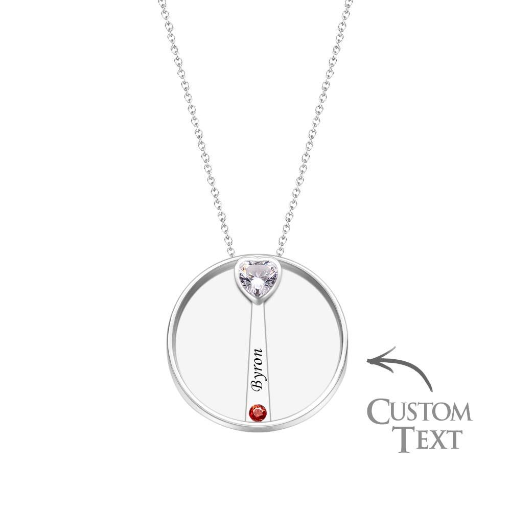 Collar Grabable Con Piedra Natal, Colgante Circular Encantador, Joyería, Regalos Para Mujeres - soufeeles