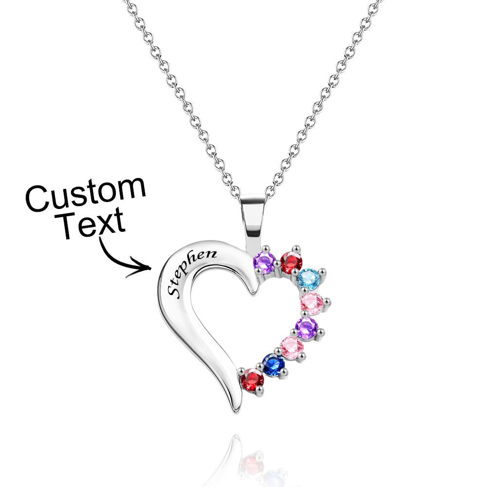 Collar De Piedra De Nacimiento De Moda Colgante En Forma De Corazón Para Ella - soufeeles