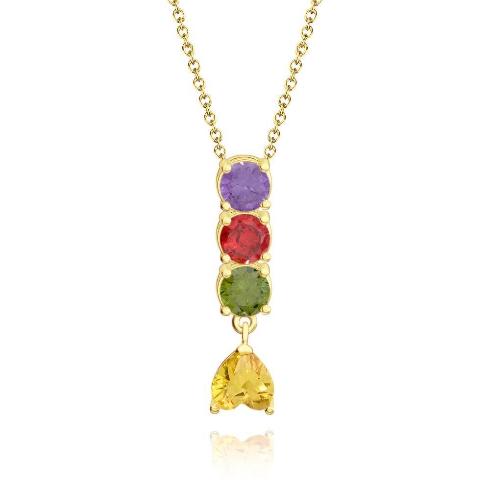 Encantador Collar Combinado Con Piedra Natal Con Un Colgante De Piedra Natal En Forma De Corazón, Joyería, Regalos Del Día De San Valentín - soufeeles