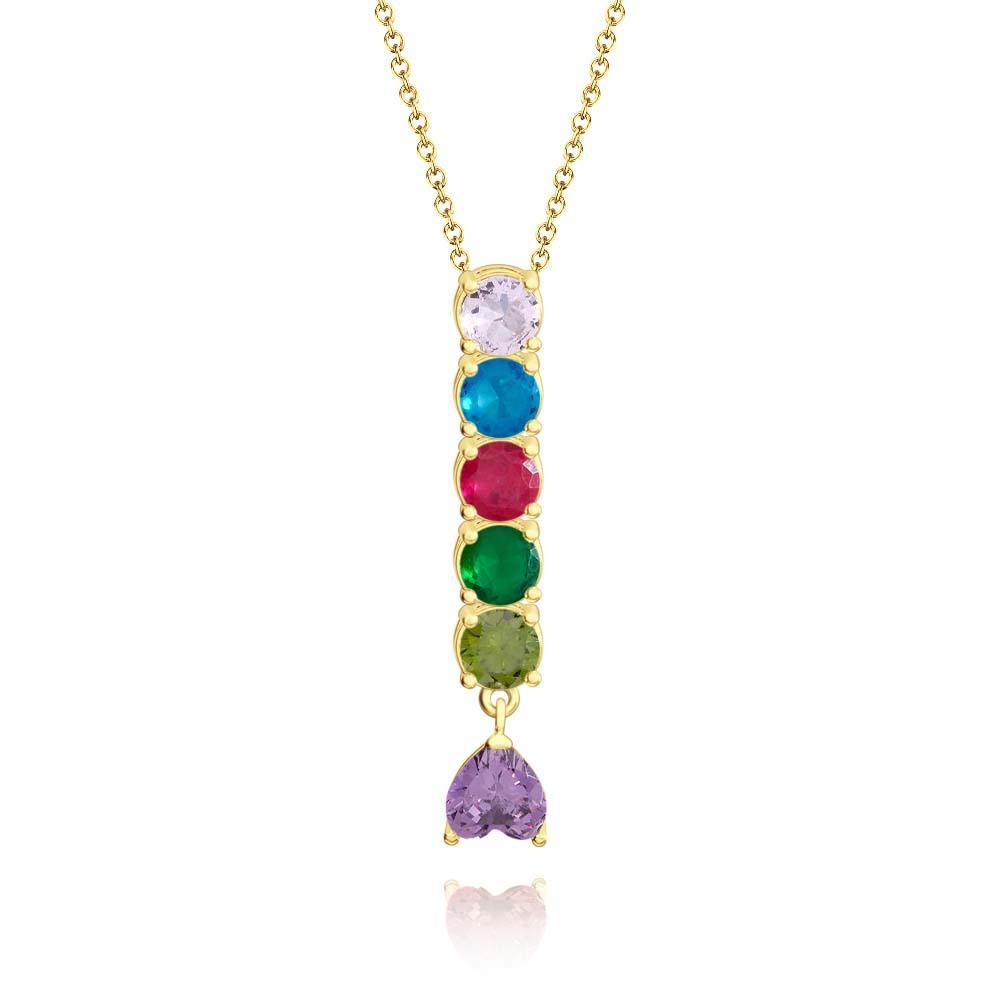 Encantador Collar Combinado Con Piedra Natal Con Un Colgante De Piedra Natal En Forma De Corazón, Joyería, Regalos Del Día De San Valentín - soufeeles
