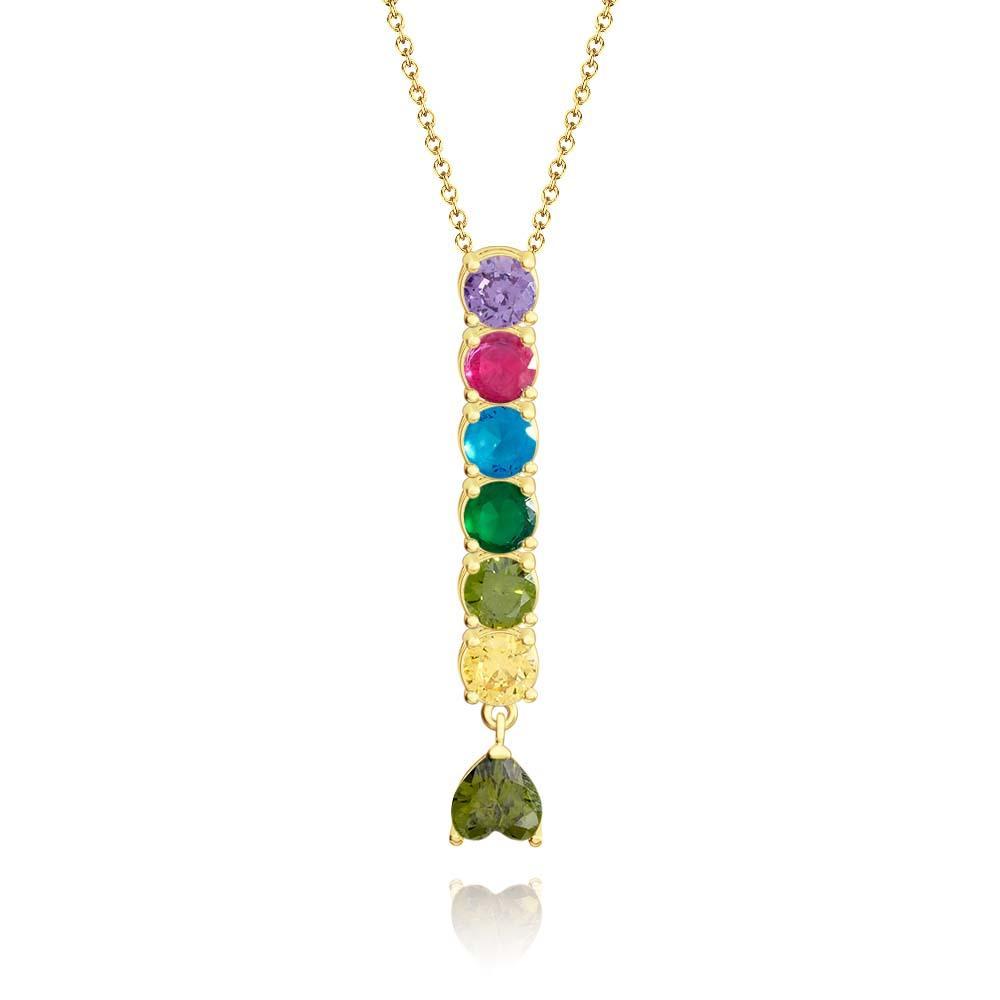 Encantador Collar Combinado Con Piedra Natal Con Un Colgante De Piedra Natal En Forma De Corazón, Joyería, Regalos Del Día De San Valentín - soufeeles