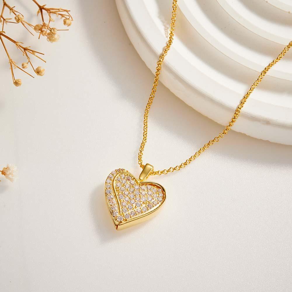 Collar Personalizado Con Nombre De Corazón, Chapado En Oro De 18 Quilates, Collar Grabado Personalizado - soufeeles