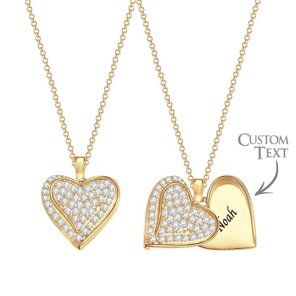 Collar Personalizado Con Nombre De Corazón, Chapado En Oro De 18 Quilates, Collar Grabado Personalizado - soufeeles