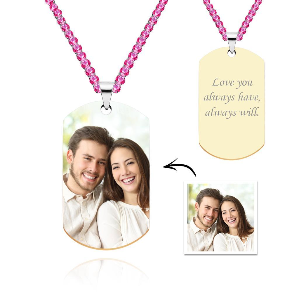 Collar Con Etiqueta Fotográfica Para Hombre Con Cadena De Tenis Grabada Regalos Para Él - soufeeles