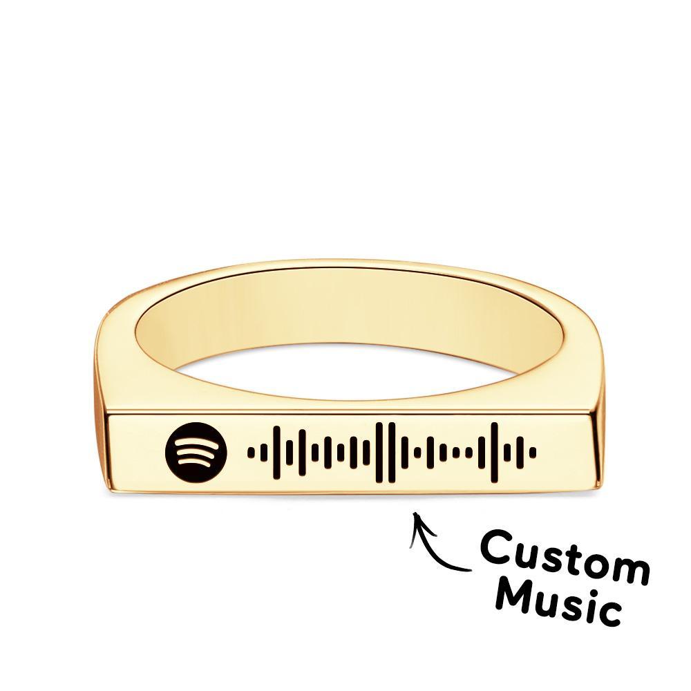 Anillo Con Código De Spotify Personalizado Regalos Musicales Simples Para Pareja - soufeeles