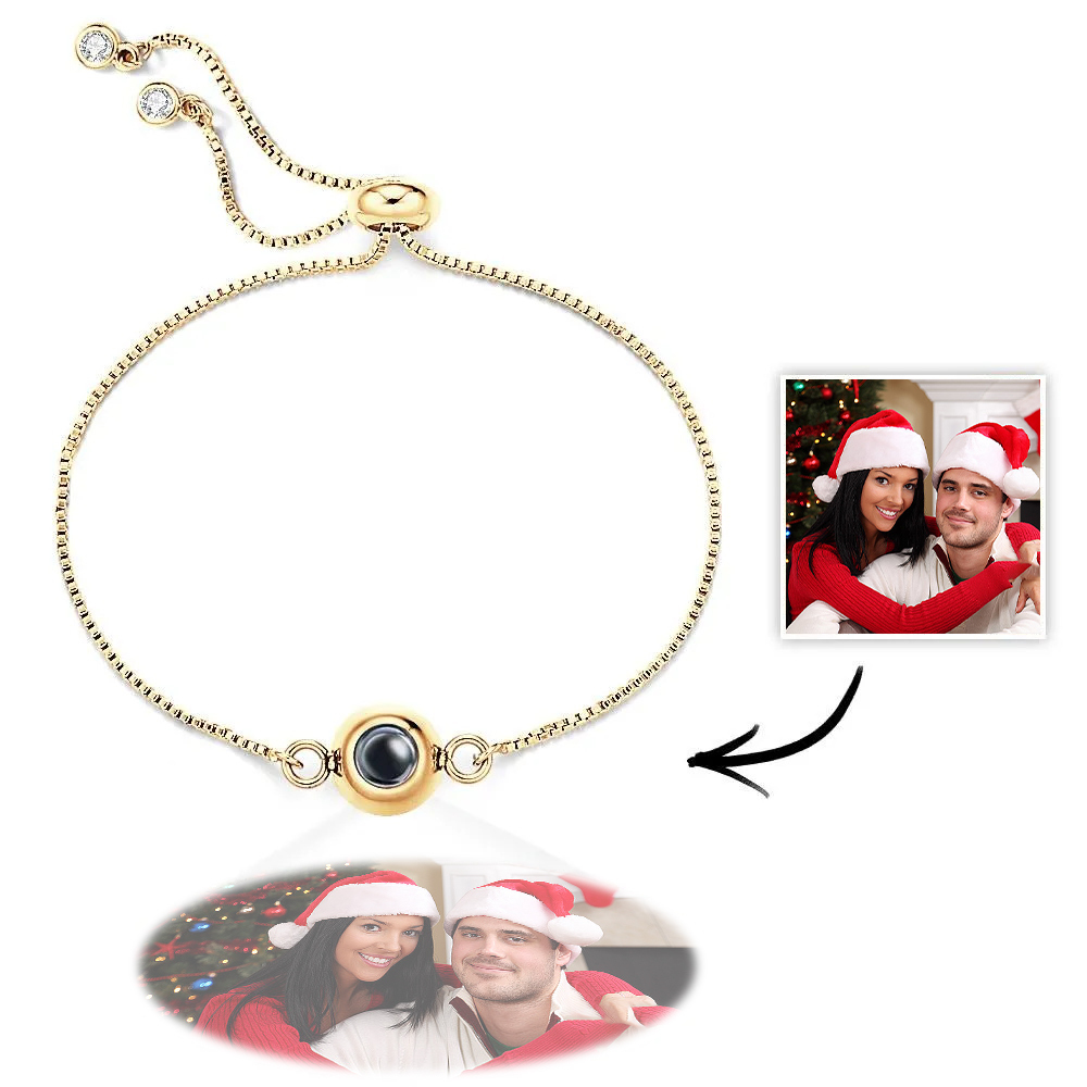 Pulsera De Proyección De Fotos Pulsera Ajustable Personalizada Dulce Regalo De Navidad Fresco Para Ella - soufeeles