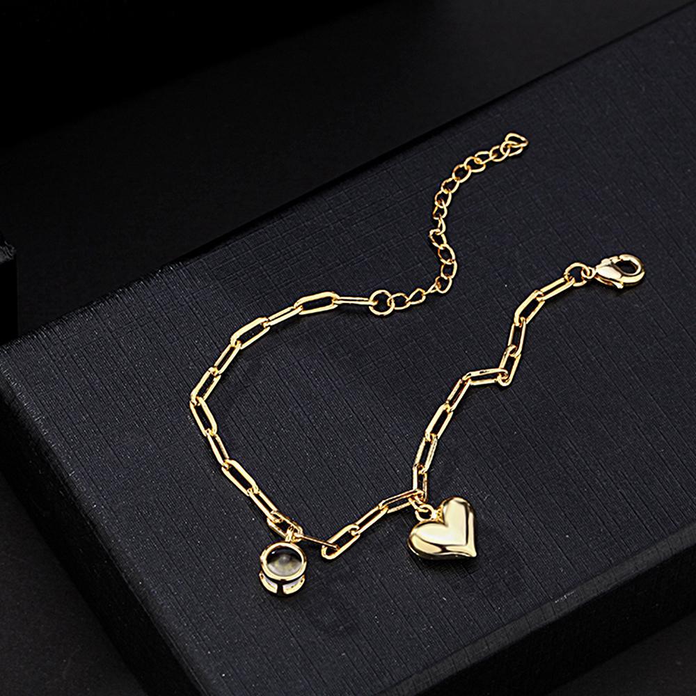 Pulsera De Proyección De Fotos Personalizada Con Regalo Creativo De Corazón - soufeeles