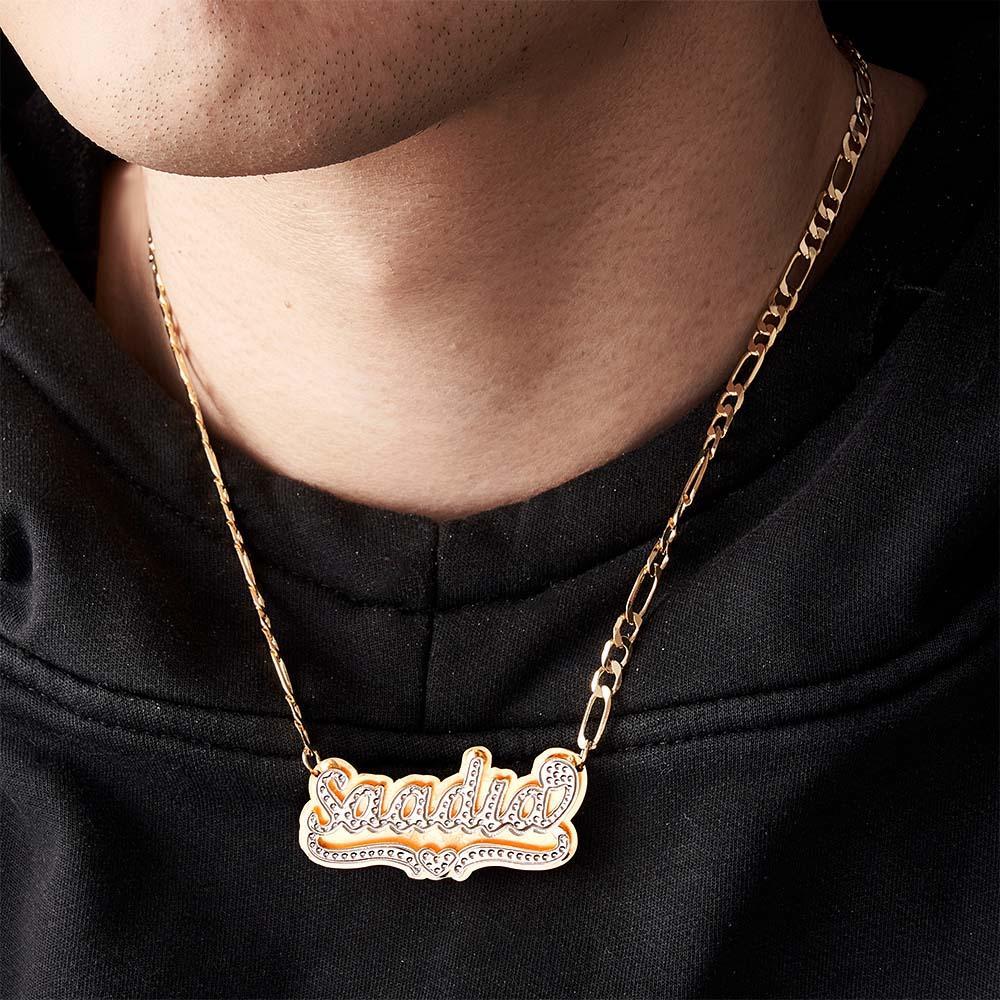 Collar Personalizado Con Nombre De Hip Hop, Collar Con Placa De Identificación A La Moda, Regalos De Joyería Para Hombres - soufeeles