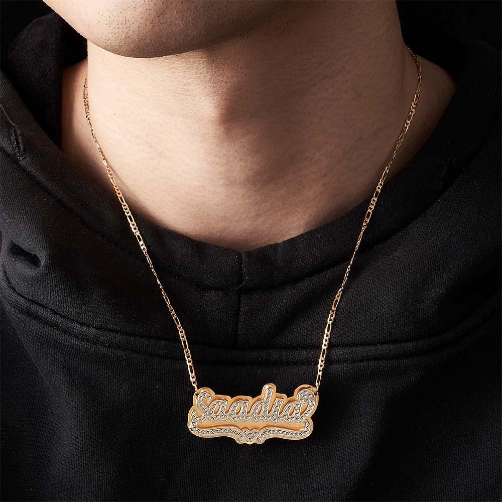 Collar Personalizado Con Nombre De Hip Hop, Collar De Metal A La Moda, Regalos De Joyería Para Hombres - soufeeles