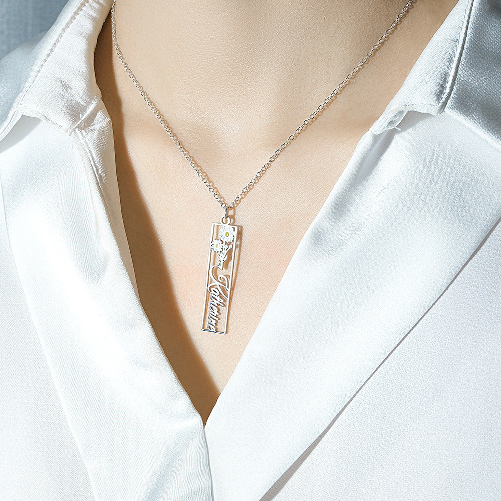 Collar Personalizado Con Nombre De Flor De Nacimiento, Regalo De Dama De Honor Para Novia Para Mujer - soufeeles