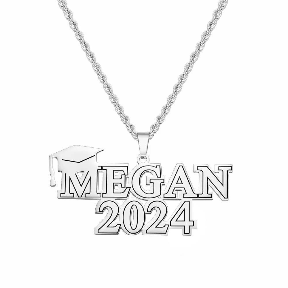 Collar Grabado Personalizado Collar Con Nombre De Graduación Regalo De Graduación Creativo