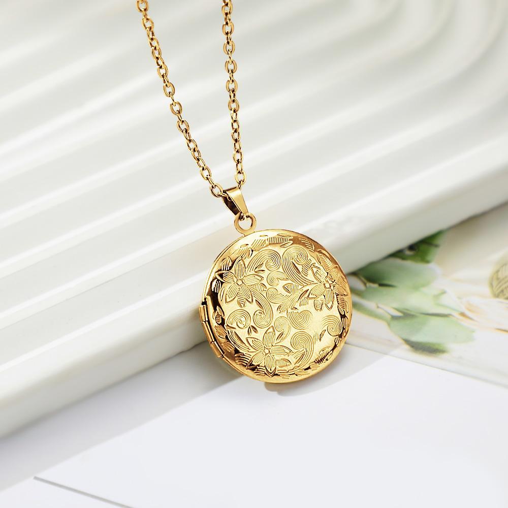 Medallón De Flores De Nacimiento Combinado Personalizado, Regalo De Foto Familiar, Medallón Grabado, Regalo De Joyería Único Para Mamá - soufeeles