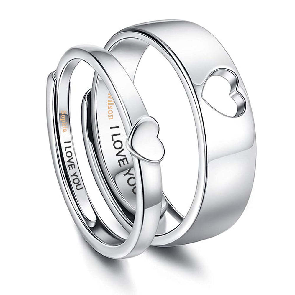 Nombre Personalizado Anillos De Pareja Te Amo Anillo De Boda De Compromiso Regalos Del Día De San Valentín - soufeeles