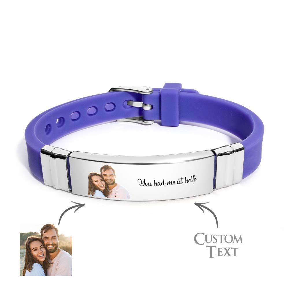 Pulseras Grabadas Con Foto En Color Personalizadas Regalos Dulces Para Parejas - soufeeles