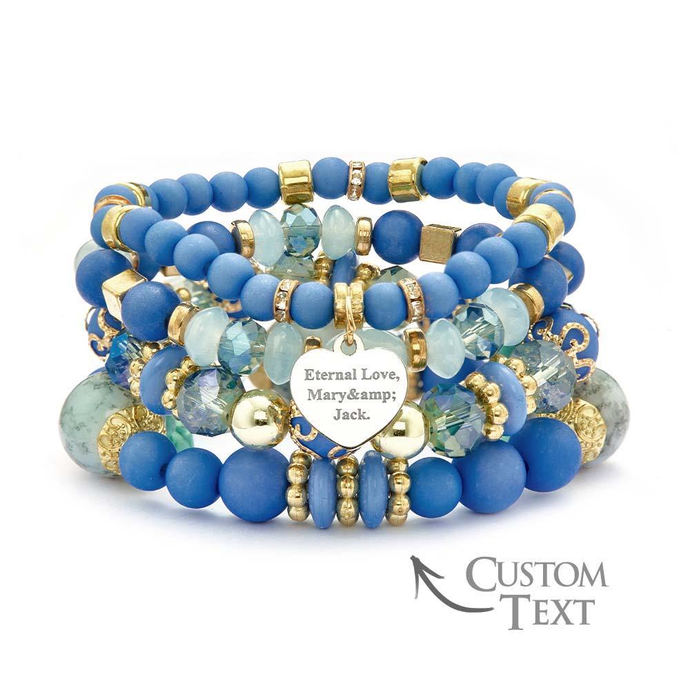 Pulsera Grabada Personalizada Estilo Bohemia Regalo Exquisito Para Niña - soufeeles