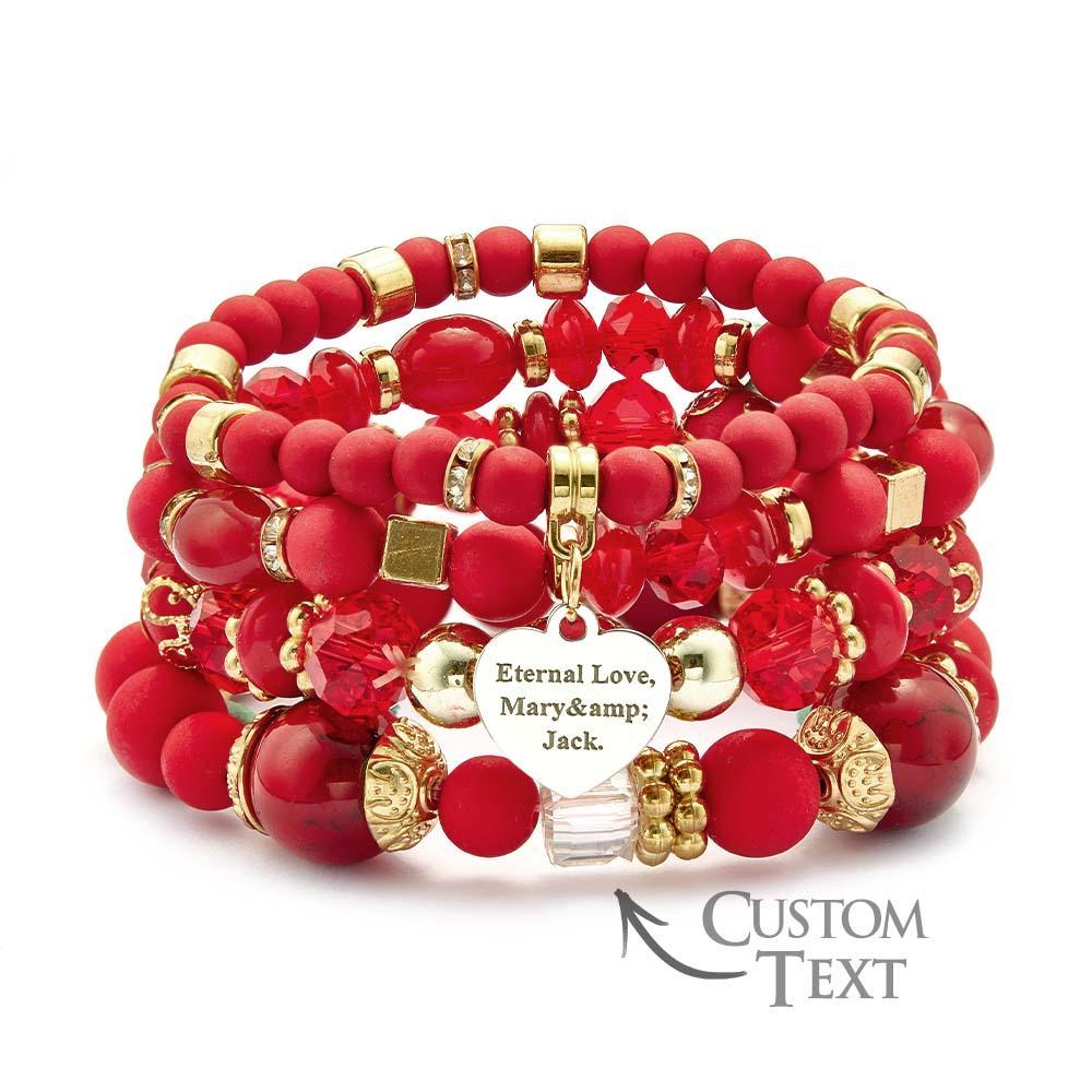 Pulsera Grabada Personalizada Estilo Bohemia Regalo Exquisito Para Niña - soufeeles