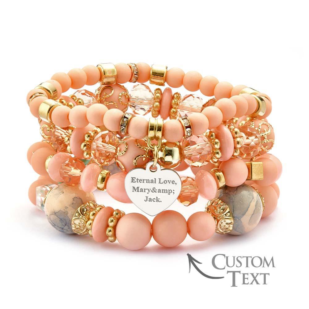 Pulsera Grabada Personalizada Estilo Bohemia Regalo Exquisito Para Niña - soufeeles