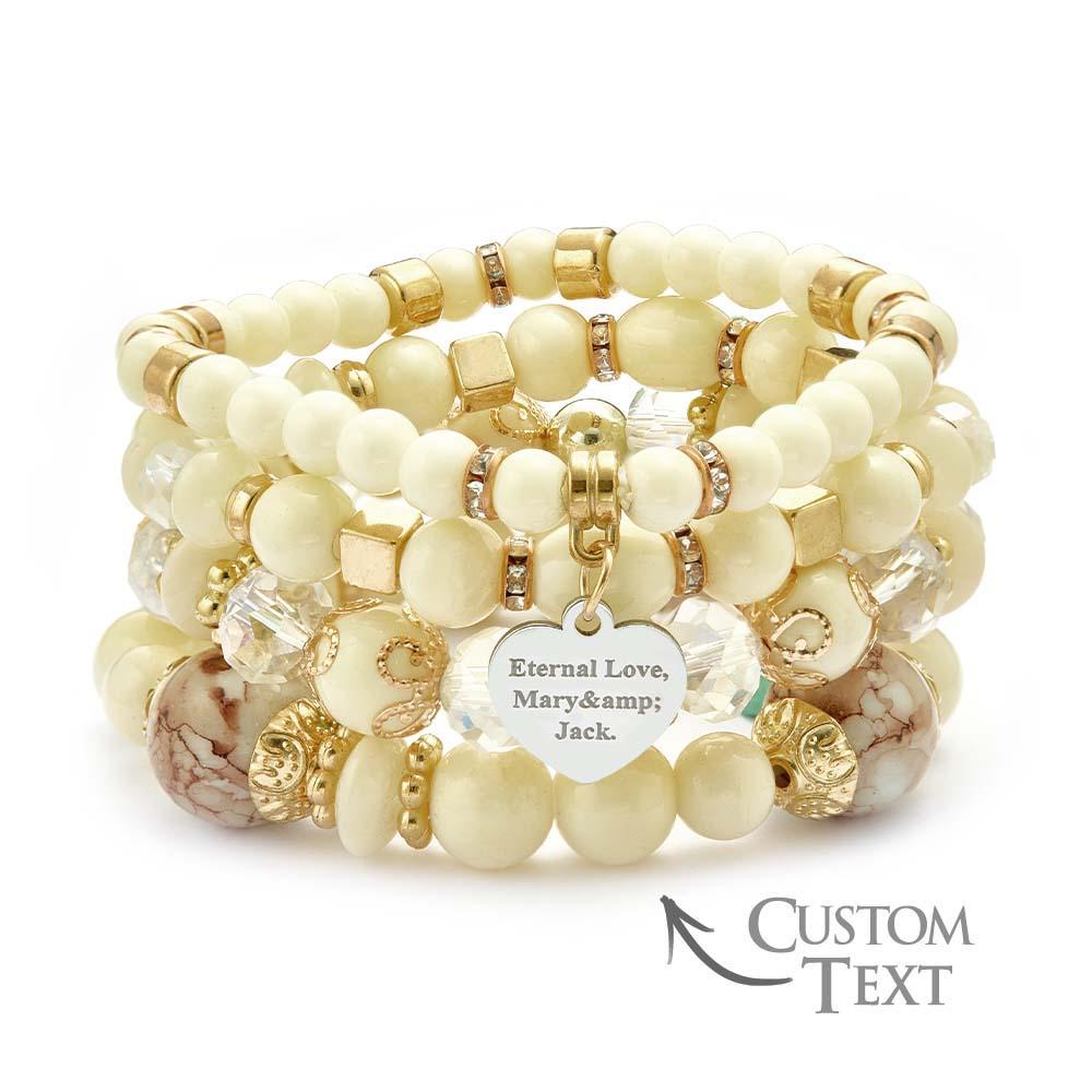 Pulsera Grabada Personalizada Estilo Bohemia Regalo Exquisito Para Niña - soufeeles