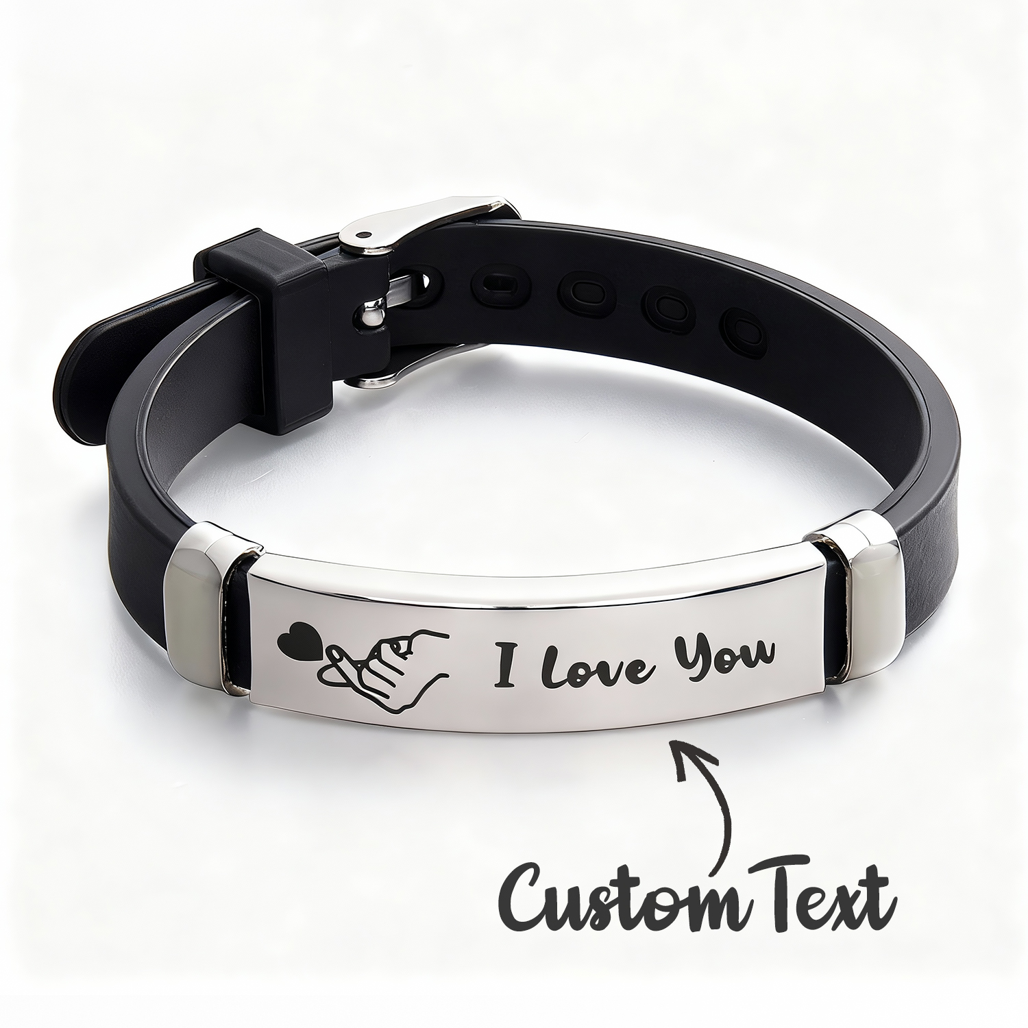Pulsera De Hombre Grabada Personalizada, Pulsera De Silicona Luminosa Personalizada, Pulsera De Pareja Para Novio - soufeeles