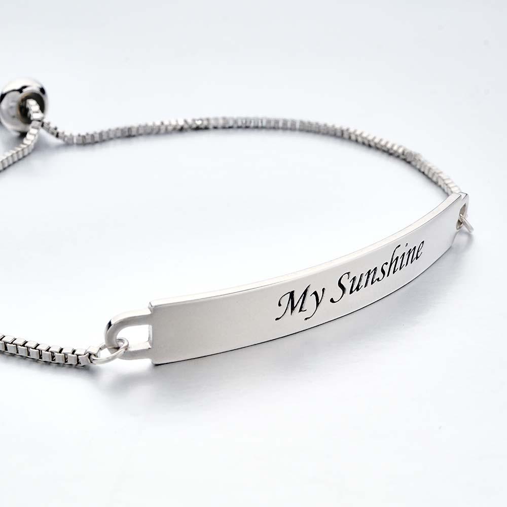 Barra Delgada Curvada Pulsera Con Mensaje Personalizado Regalo De Joyería De Barra Para Él - soufeeles