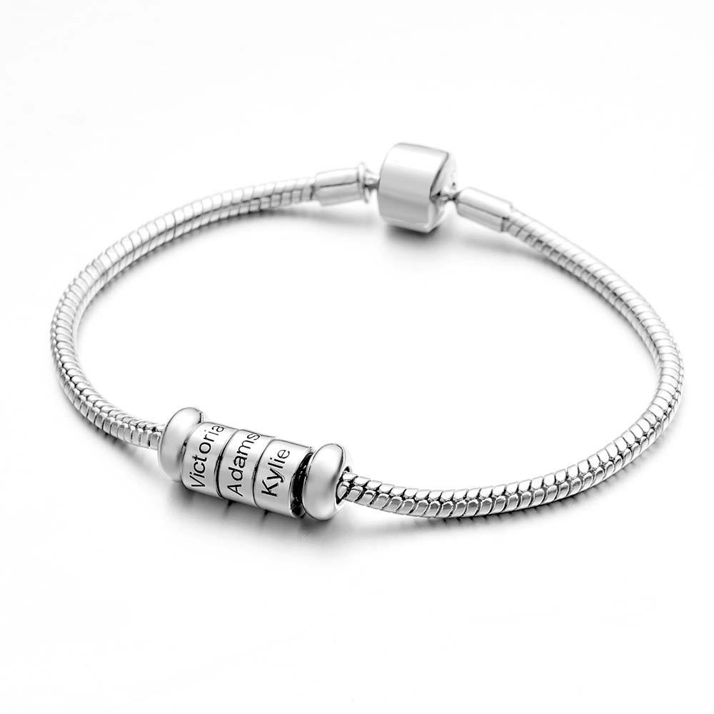 Pulsera de cadena para hombre, joyería, regalo para novio, marido, regalo del día del padre, opcional, 1-6 cuentas