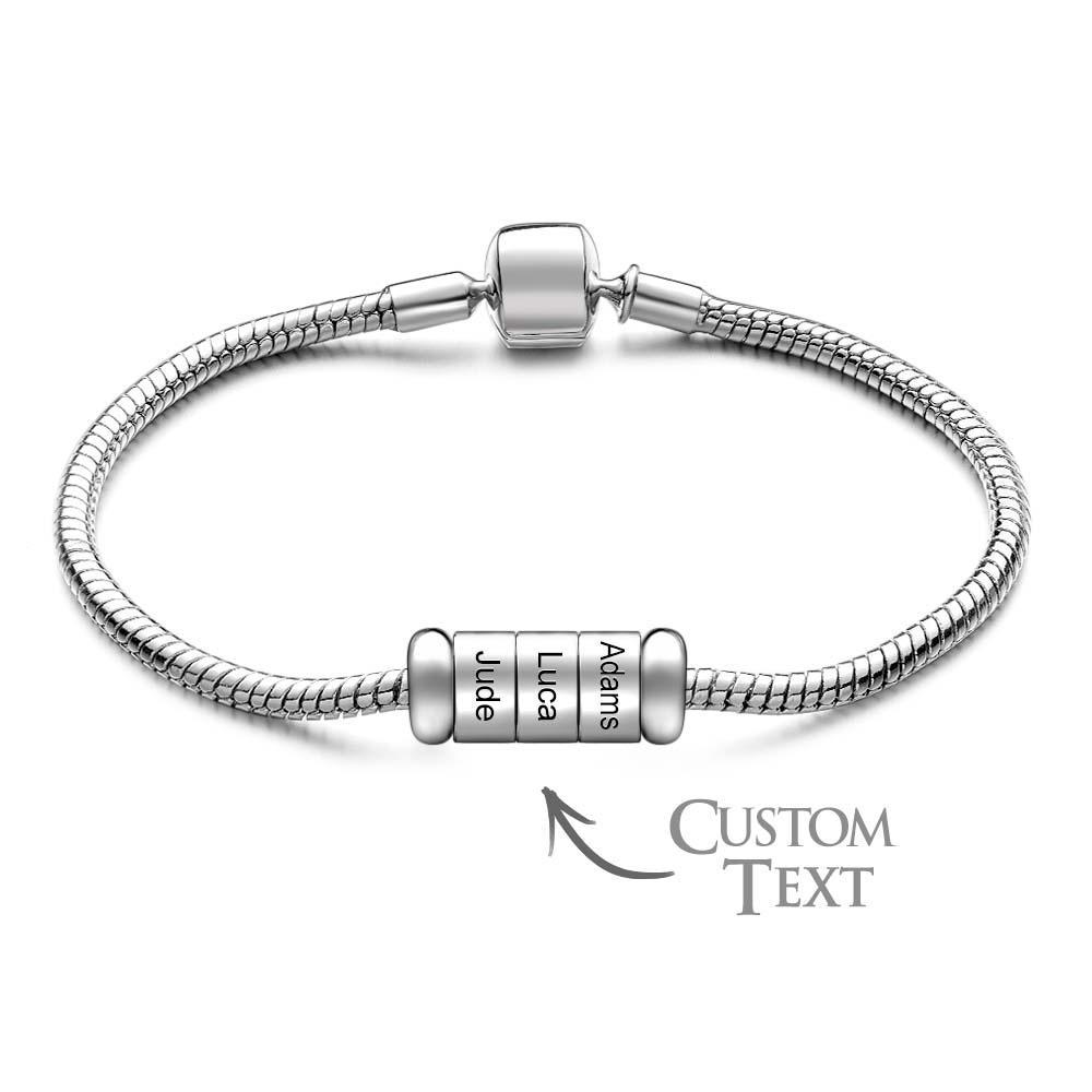 Pulsera de cadena para hombre, joyería, regalo para novio, marido, regalo del día del padre, opcional, 1-6 cuentas