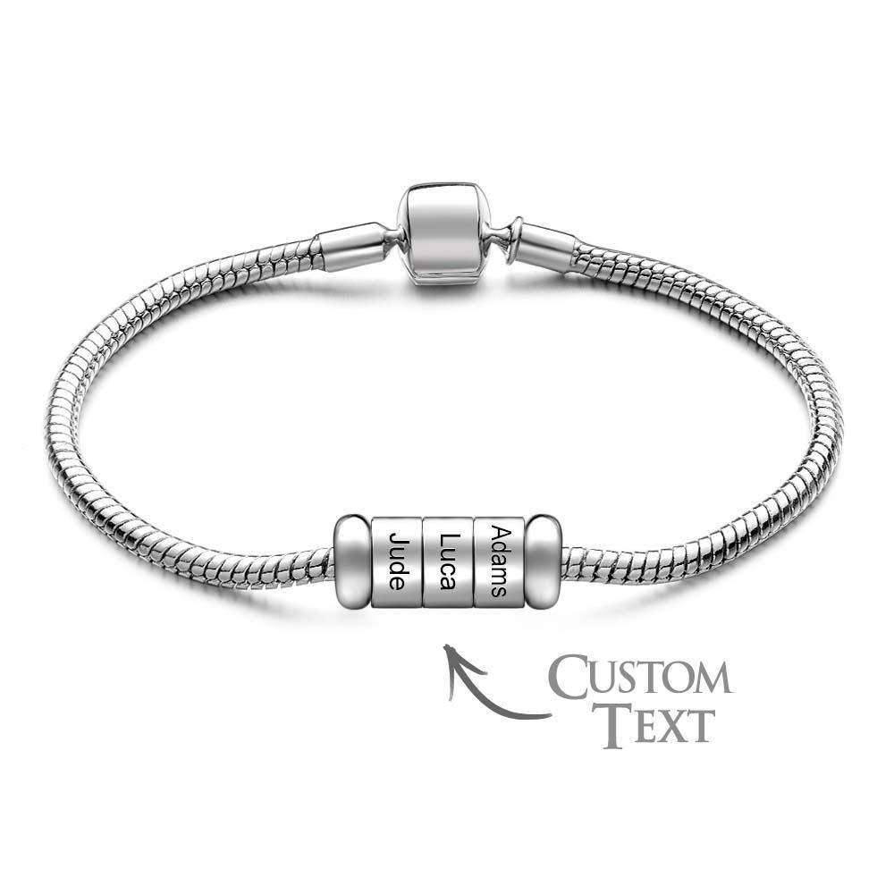 Pulsera de cadena para hombre, joyería, regalo para novio, marido, regalo del día del padre, opcional, 1-6 cuentas