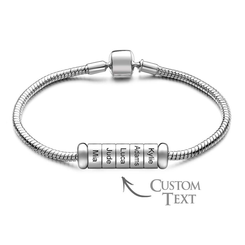 Pulsera de cadena para hombre, joyería, regalo para novio, marido, regalo del día del padre, opcional, 1-6 cuentas