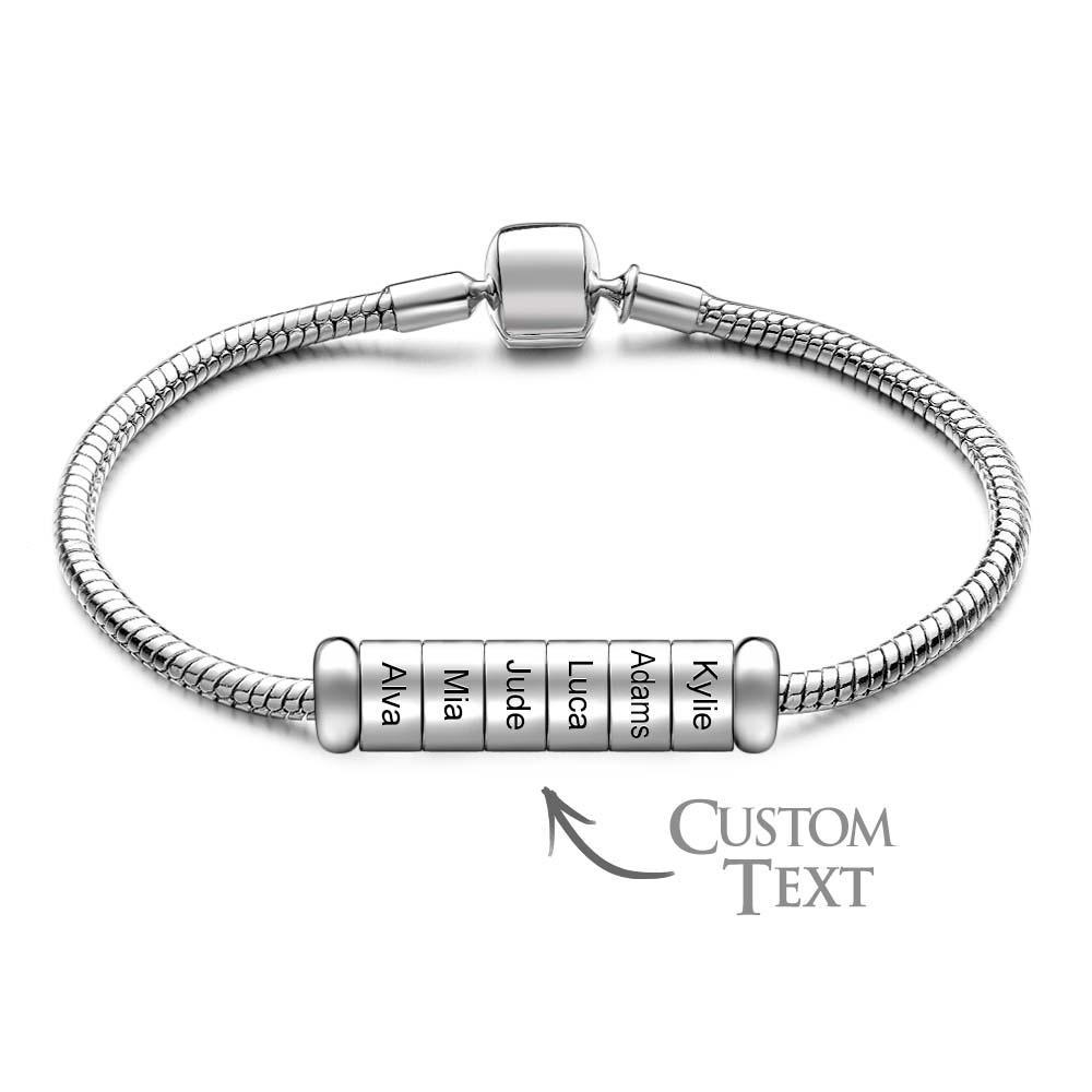 Pulsera de cadena para hombre, joyería, regalo para novio, marido, regalo del día del padre, opcional, 1-6 cuentas