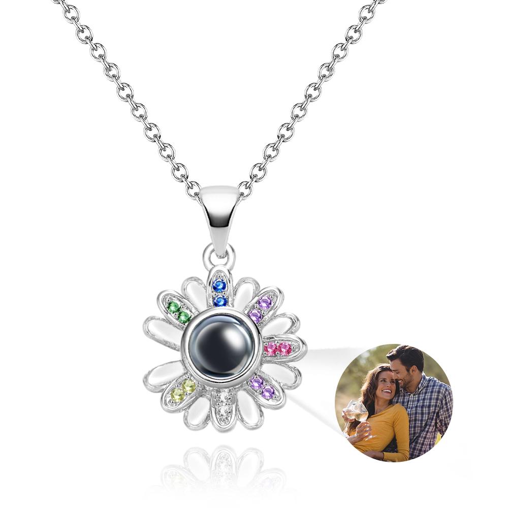 Collar De Proyección Personalizado Margarita Colorida Hermoso Regalo - soufeeles