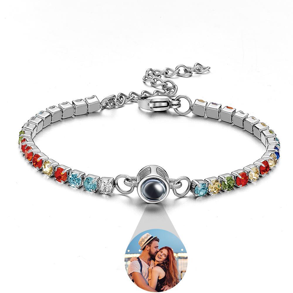 Pulsera De Proyección De Fotos Personalizada, Pulsera De Todos Los Diamantes A La Moda, Regalos Para Ella