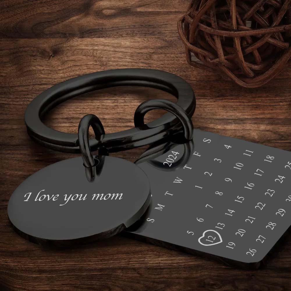 Llavero Con Foto Personalizado, Llavero Con Calendario Grabado, Regalo Para Madre - soufeeles