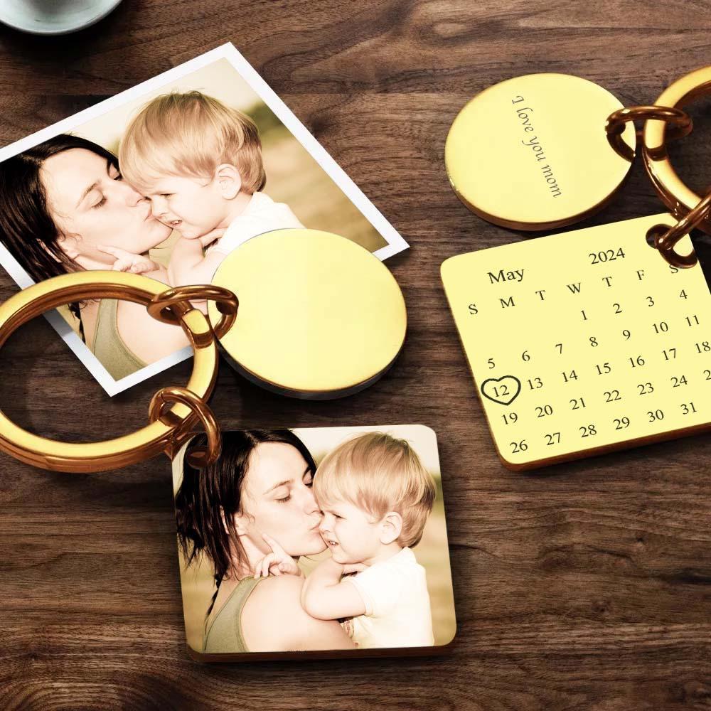 Llavero Con Foto Personalizado, Llavero Con Calendario Grabado, Regalo Para Madre - soufeeles