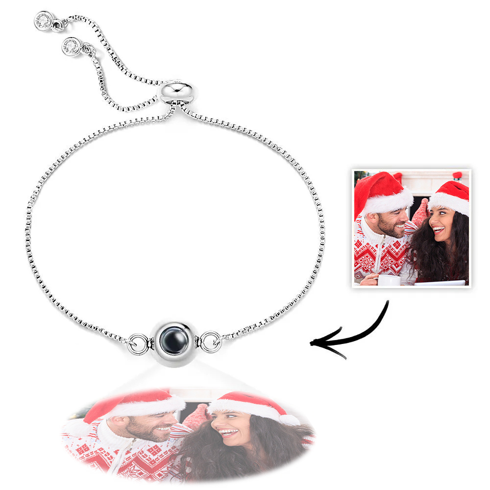 Pulsera De Proyección De Fotos Pulsera Ajustable Personalizada Dulce Regalo De Navidad Fresco Para Ella