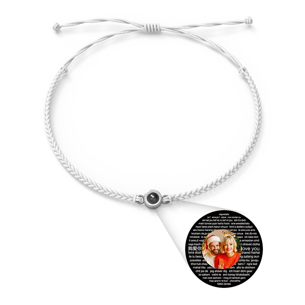 Pulsera Personalizada Con Dijes De Proyección De Fotos Estilos De Múltiples Colores Te Amo En 100 Idiomas Joyería Fotográfica Minimalista Regalo De Cumpleaños Para Ella - soufeeles