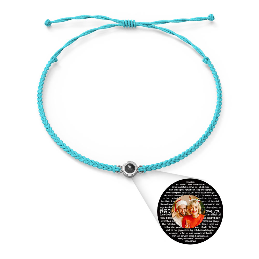 Pulsera Personalizada Con Dijes De Proyección De Fotos Estilos De Múltiples Colores Te Amo En 100 Idiomas Joyería Fotográfica Minimalista Regalo De Cumpleaños Para Ella - soufeeles