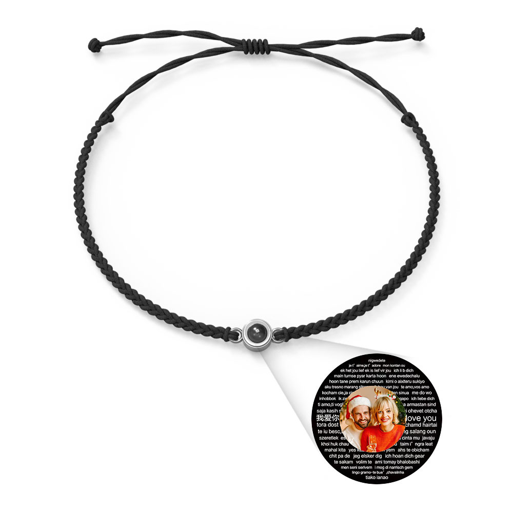 Pulsera Personalizada Con Dijes De Proyección De Fotos Estilos De Múltiples Colores Te Amo En 100 Idiomas Joyería Fotográfica Minimalista Regalo De Cumpleaños Para Ella - soufeeles