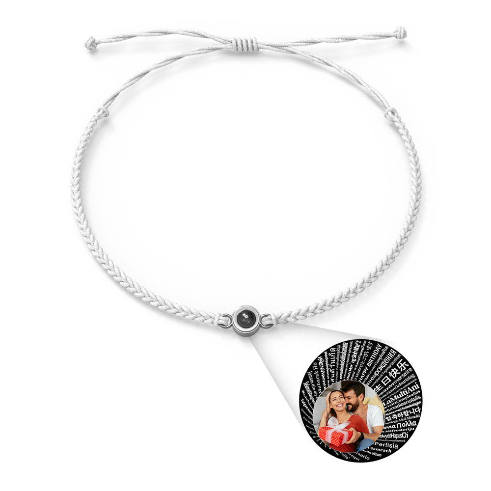 Pulsera Personalizada Con Dijes De Proyección De Fotos Estilos De Múltiples Colores Te Amo En 100 Idiomas Joyería Fotográfica Minimalista Regalo De Cumpleaños Para Ella - soufeeles