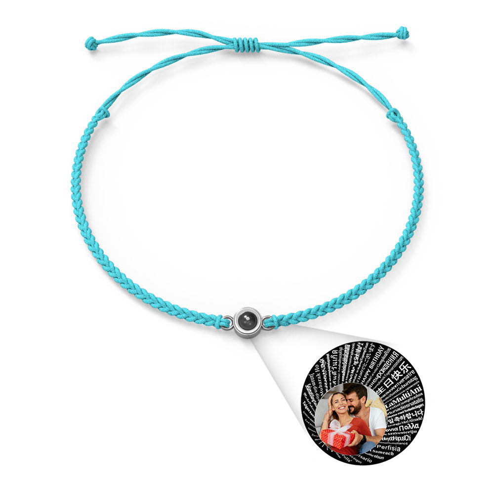 Pulsera Personalizada Con Dijes De Proyección De Fotos Estilos De Múltiples Colores Te Amo En 100 Idiomas Joyería Fotográfica Minimalista Regalo De Cumpleaños Para Ella - soufeeles