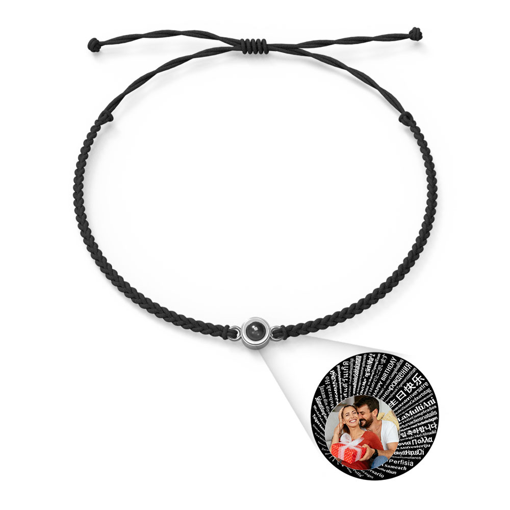 Pulsera Personalizada Con Dijes De Proyección De Fotos Estilos De Múltiples Colores Te Amo En 100 Idiomas Joyería Fotográfica Minimalista Regalo De Cumpleaños Para Ella - soufeeles