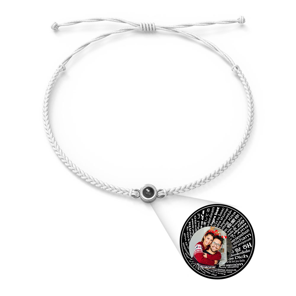 Pulsera Personalizada Con Dijes De Proyección De Fotos Estilos De Múltiples Colores Te Amo En 100 Idiomas Joyería Fotográfica Minimalista Regalo De Cumpleaños Para Ella - soufeeles