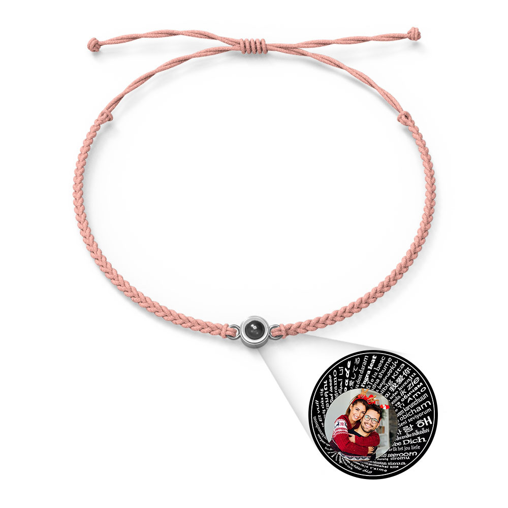 Pulsera Personalizada Con Dijes De Proyección De Fotos Estilos De Múltiples Colores Te Amo En 100 Idiomas Joyería Fotográfica Minimalista Regalo De Cumpleaños Para Ella - soufeeles