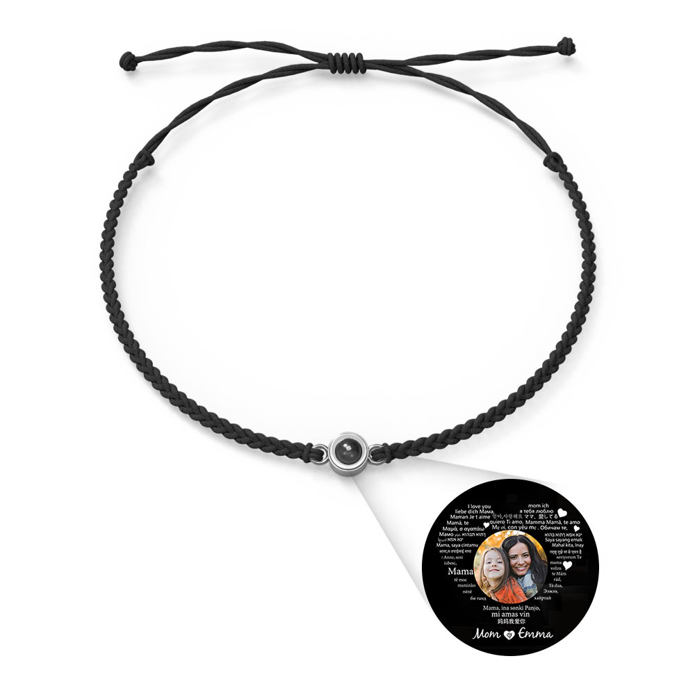 Pulsera Personalizada Con Dijes De Proyección De Fotos Estilos De Múltiples Colores Te Amo En 100 Idiomas Joyería Fotográfica Minimalista Regalo De Cumpleaños Para Ella - soufeeles