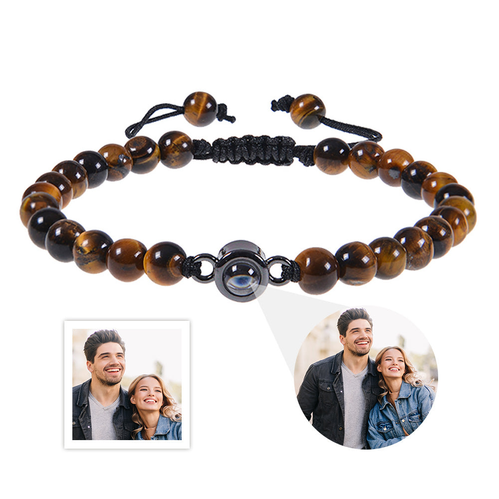 Pulsera De Proyección De Fotos Personalizada, Pulsera Para Hombre, Regalo De Joyería Para Novio, Marido, Papá - soufeeles