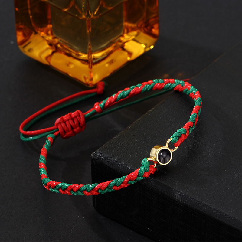 Pulsera De Proyección De Imagen Personalizada Con Cordón Trenzado De Colores, Regalo De Navidad Único Para La Familia - soufeeles