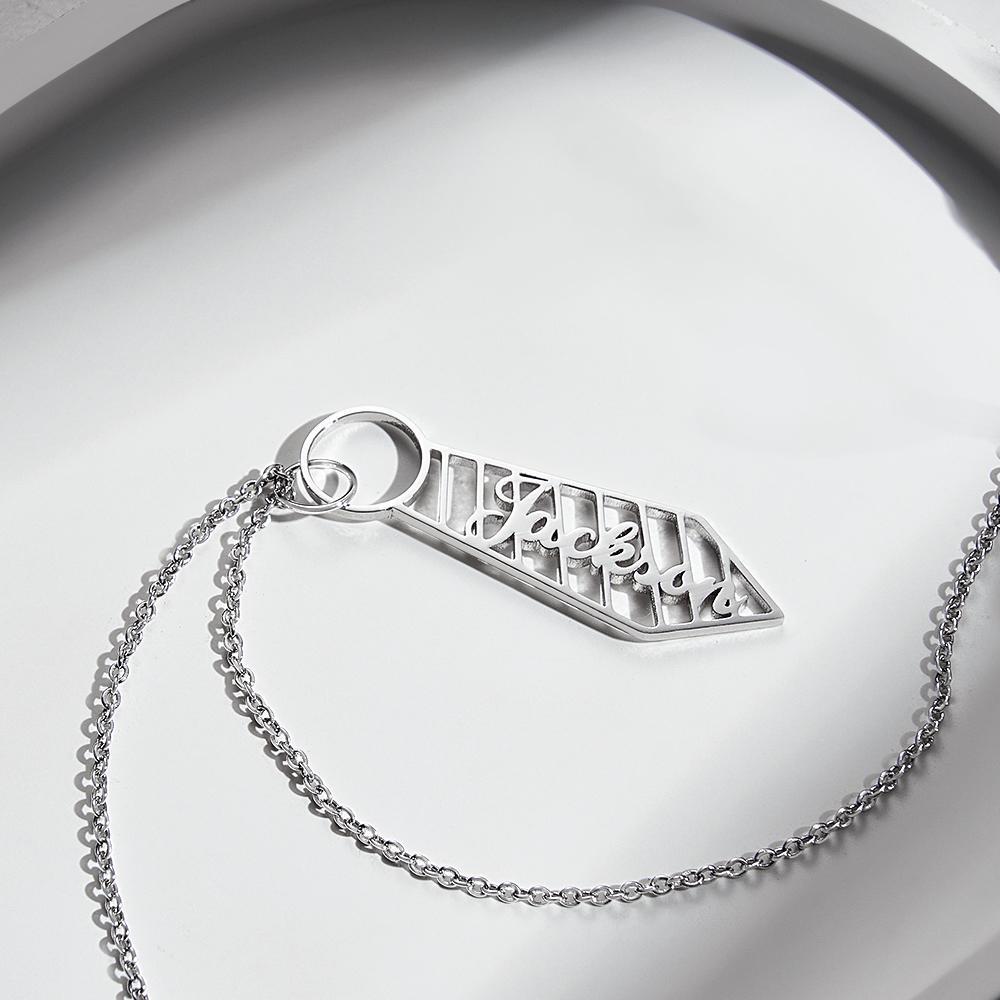 Collar Con Nombre Personalizado Estilo De Moda Regalos Lindos Para Papá - soufeeles